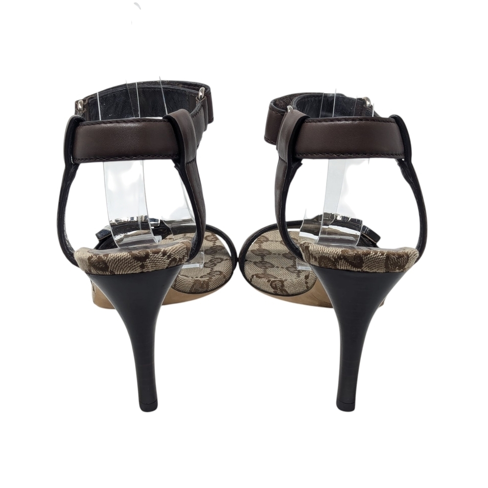 Gucci Lifford GG Supreme Tom Ford Era "New Chocolate" Sandal Heels Size EU 38.5 - Picture 8 of 10